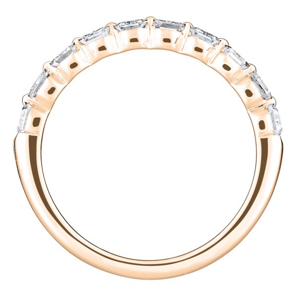 Alliance Lepage Audacieuse en or rose et diamants taille émeraude