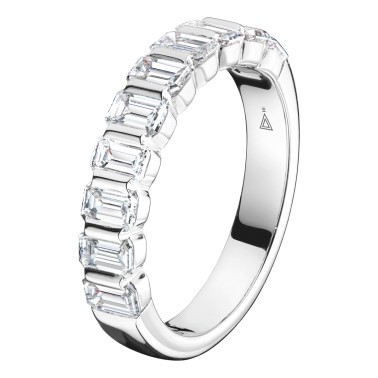 Alliance Lepage Audacieuse en or blanc et diamants taille émeraude LEA3DG