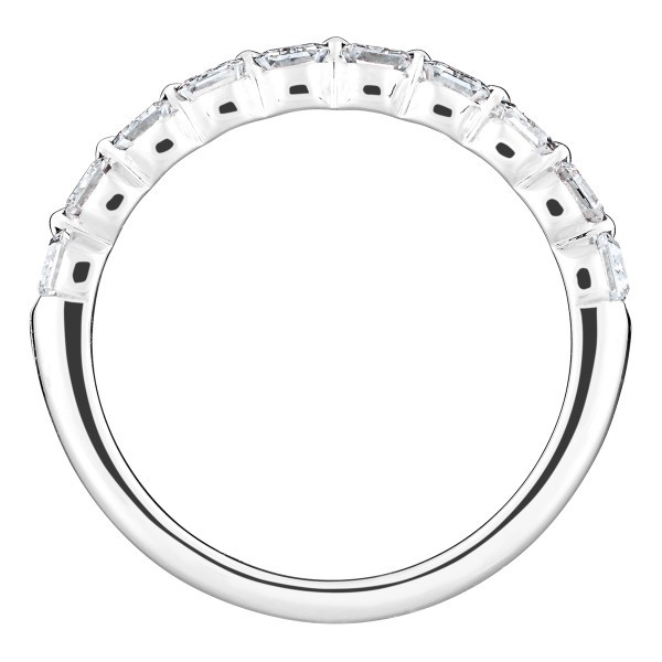 Alliance Lepage Audacieuse en or blanc et diamants taille émeraude