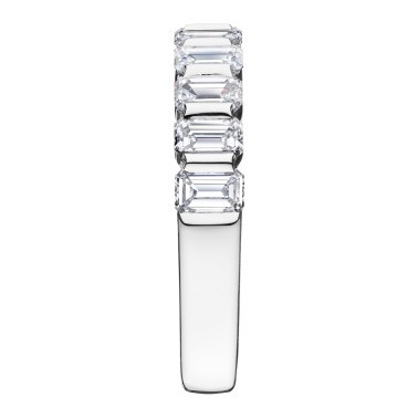 Alliance Lepage Audacieuse en or blanc et diamants taille émeraude