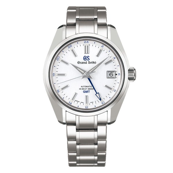 Montre Grand Seiko Heritage 55ème anniversaire 44GS automatique Hi-Beats GMT cadran blanc bracelet titane 40 mm