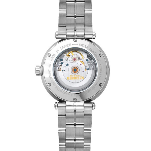 Montre Michel Herbelin Newport automatique cadran bleu bracelet acier 42 mm 1768/B15