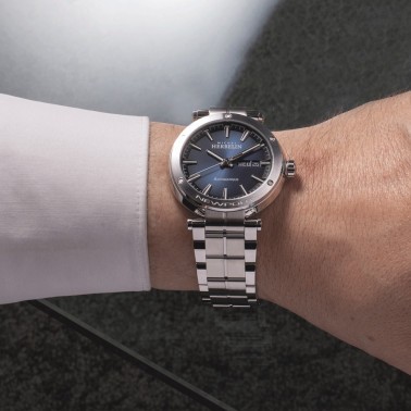 Michel Herbelin Newport automatic watch blue dial steel bracelet 42 mm