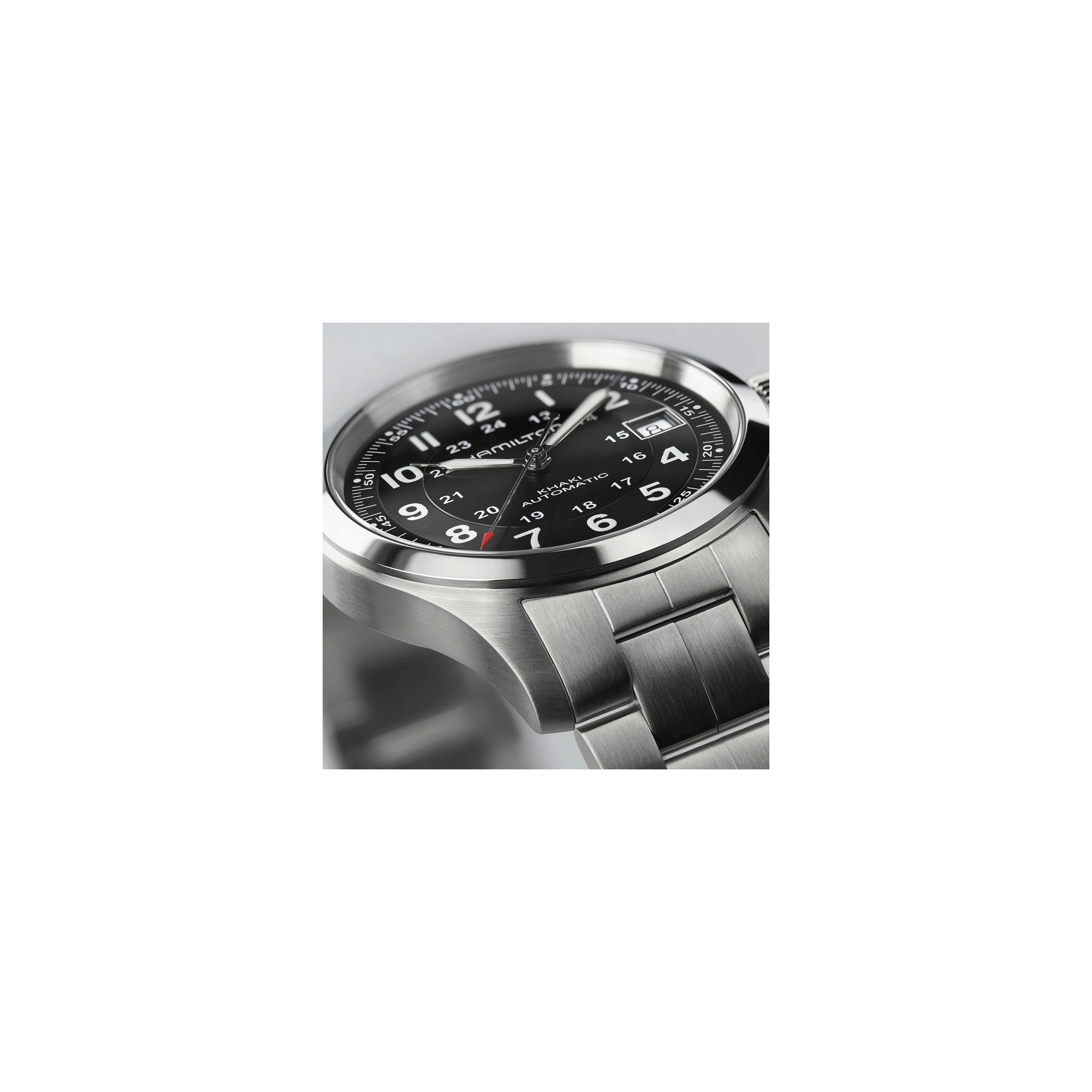 HAMILTON Khaki Navy GMT Auto Stainless Steel Bracelet  Michalopoulos  Jewellery