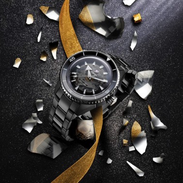 Montre Rado Captain Cook High Tech Ceramic automatique cadran noir bracelet céramique noire 43 mm R32127152