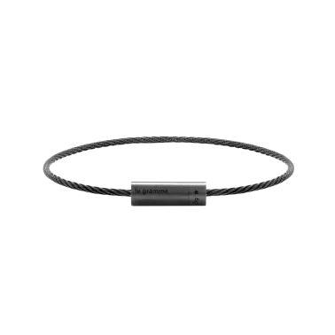 Bracelet Le Gramme Câble en céramique noire 5gr lisse brossé LGCCNBR05105