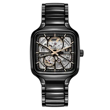 Montre Rado True Square Open Heart Automatic bracelet céramique noire 38 mm R27086162