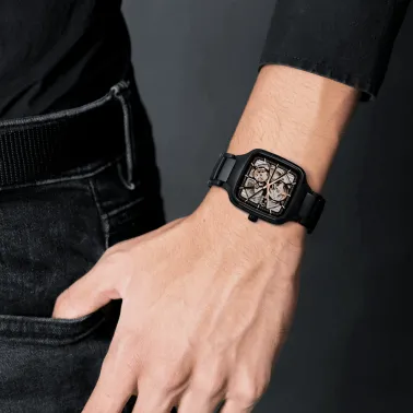 Rado True Square Open Heart Automatic watch with black ceramic bracelet 38 mm R27086162