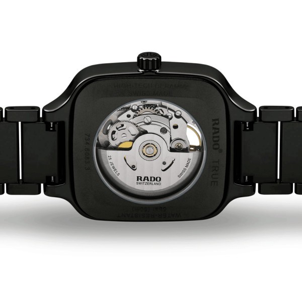 Rado True Square Open Heart Automatic watch with black ceramic bracelet 38 mm R27086162