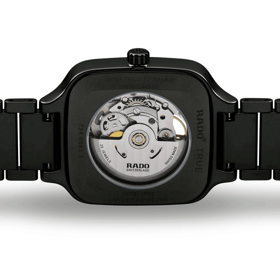 Rado True Square Open Heart Automatic watch with black ceramic bracelet 38 mm R27086162