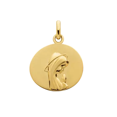 Médaille galet Arthus Bertrand Vierge priante en or jaune J2930X0000