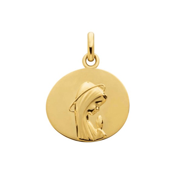 Médaille galet Arthus Bertrand Vierge priante en or jaune J2930X0000