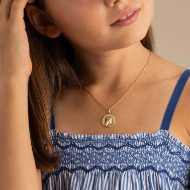 Médaille Arthus Bertrand Vierge jeune étoilée en or jaune J9380X0000