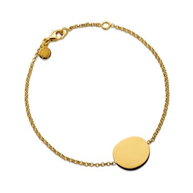 Gourmette Arthus Bertrand Galet Unie en or jaune 