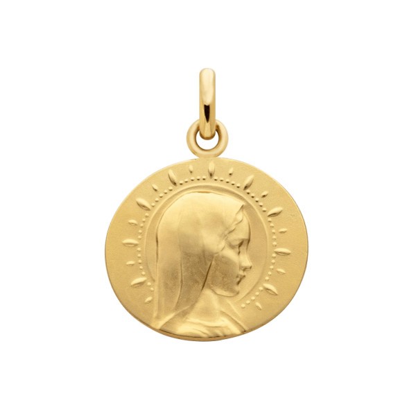 Médaille galet Arthus Bertrand Vierge jeune étoilée en or jaune
