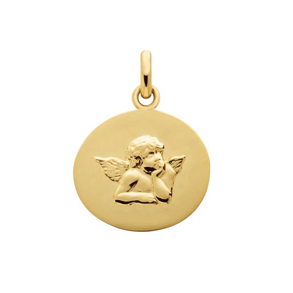 Médaille galet Arthus Bertrand Ange de Raphaël en or jaune