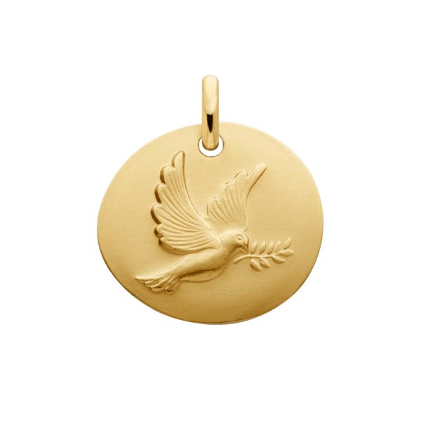 Médaille galet Arthus Bertrand Colombe en or jaune