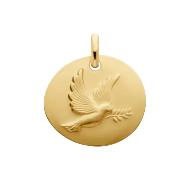 Médaille galet Arthus Bertrand Colombe en or jaune J3068X0000