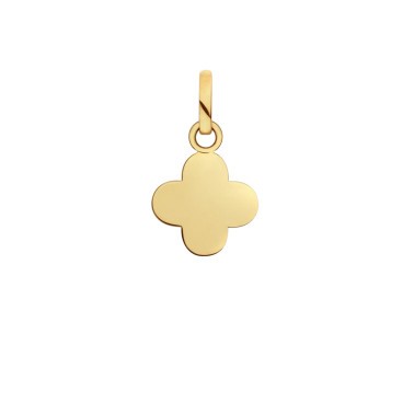 Pendentif Arthus Bertrand Croix baby trèfle en or jaune 10mm J3141X0000