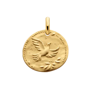 Médaille galet Arthus Bertrand Colombe aux étoiles en or jaune J9726X0000