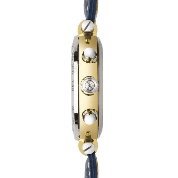 Montre Michel Herbelin Newport Originals Chrono quartz cadran bleu bracelet cuir bleu 40 mm