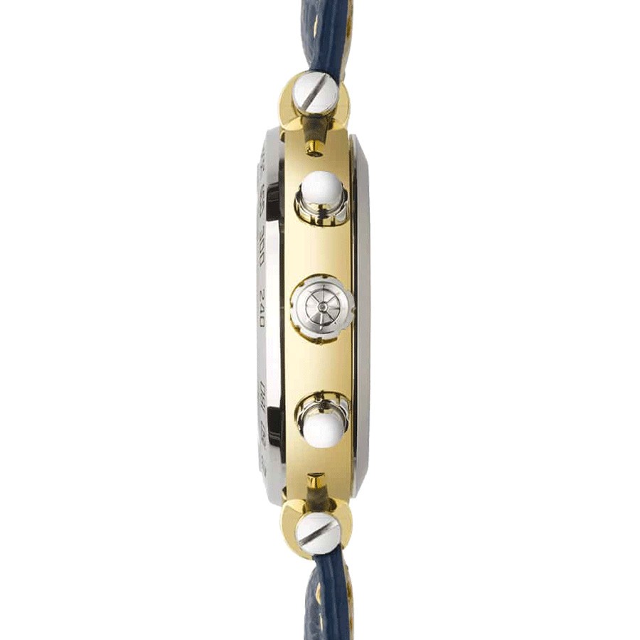 Montre Michel Herbelin Newport Originals Chrono quartz cadran bleu bracelet cuir bleu 40 mm