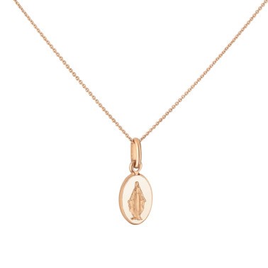 Médaille Arthus Bertrand Vierge Miraculeuse ivoire en or rose