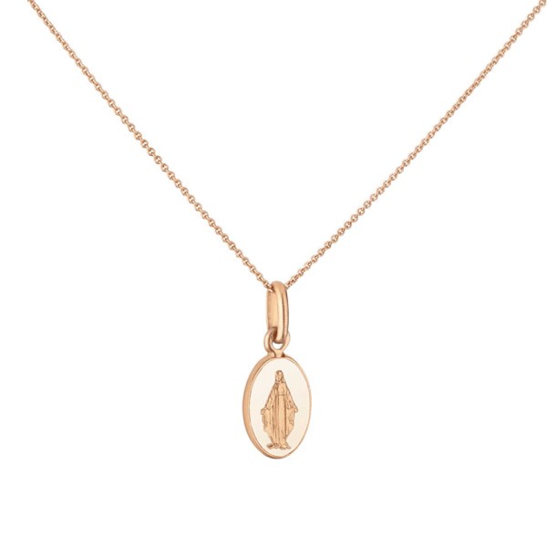 Médaille Arthus Bertrand Vierge Miraculeuse ivoire en or rose