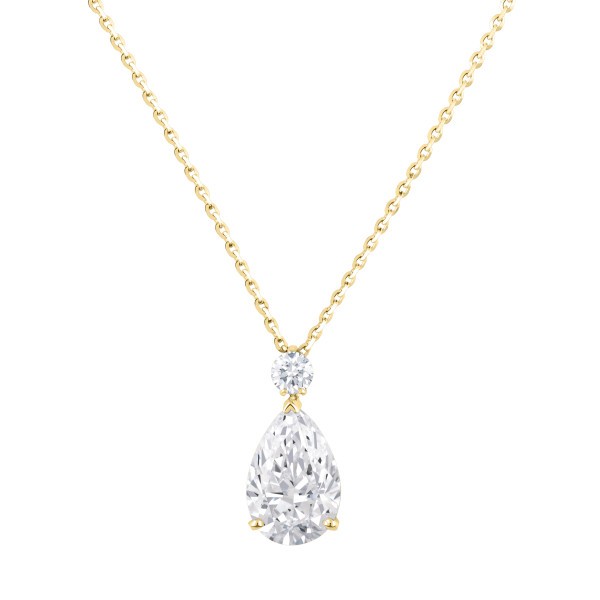 Necklace Lepage Jacques white yellow and diamonds