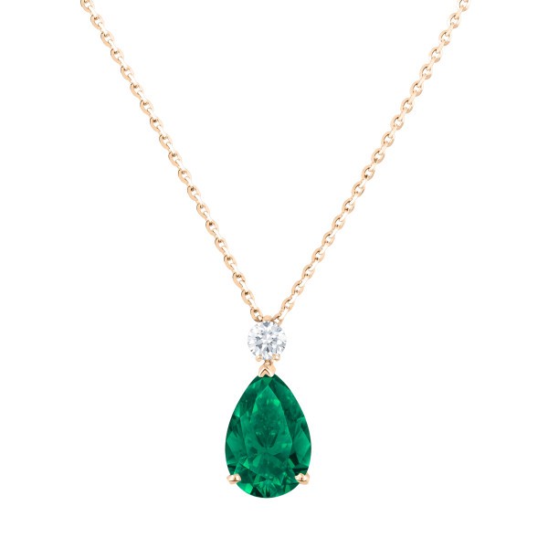Collier Lepage Jacques en or rose et émeraude LEC6E8X6CR