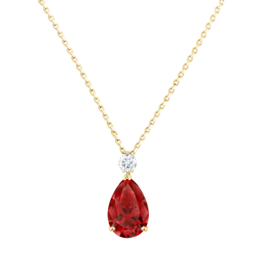Necklace Lepage Jacques yellow gold and ruby 