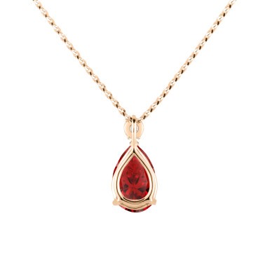 Necklace Lepage Jacques pink gold and ruby 