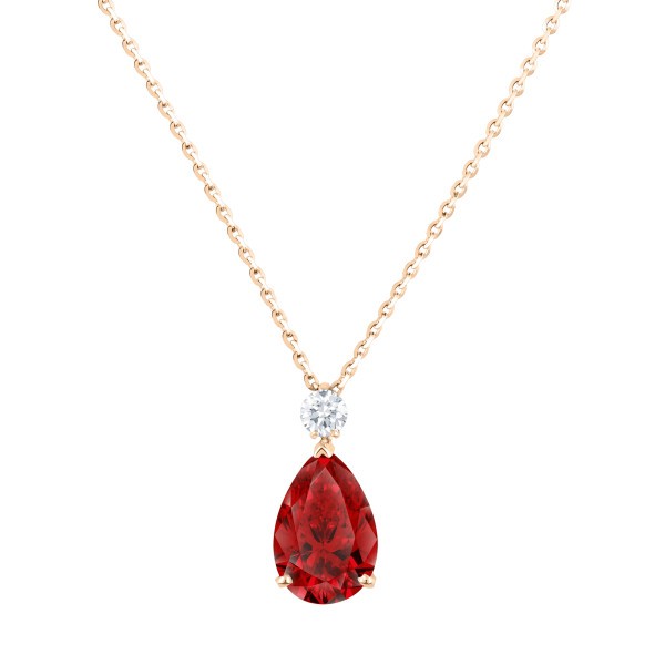 Necklace Lepage Jacques pink gold and ruby 