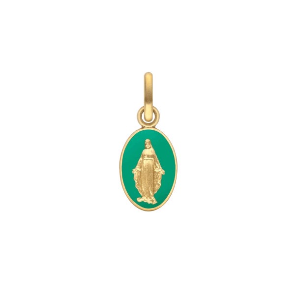 Médaille Arthus Bertrand Vierge Miraculeuse vert émeraude en or jaune J9489X0000