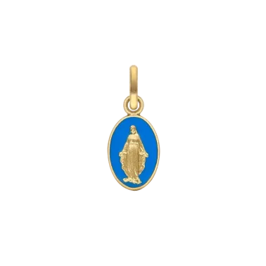 Médaille Arthus Bertrand Vierge Miraculeuse bleu roi en or jaune