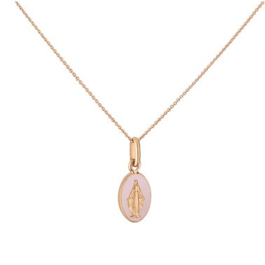 Médaille Arthus Bertrand Vierge Miraculeuse rose poudré en or rose R616X00000
