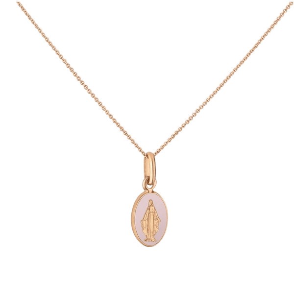 Médaille Arthus Bertrand Vierge Miraculeuse rose poudré en or rose R616X00000