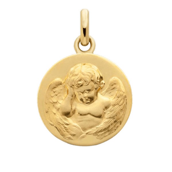 Médaille de Baptême Arthus Bertrand Ange penseur en or jaune