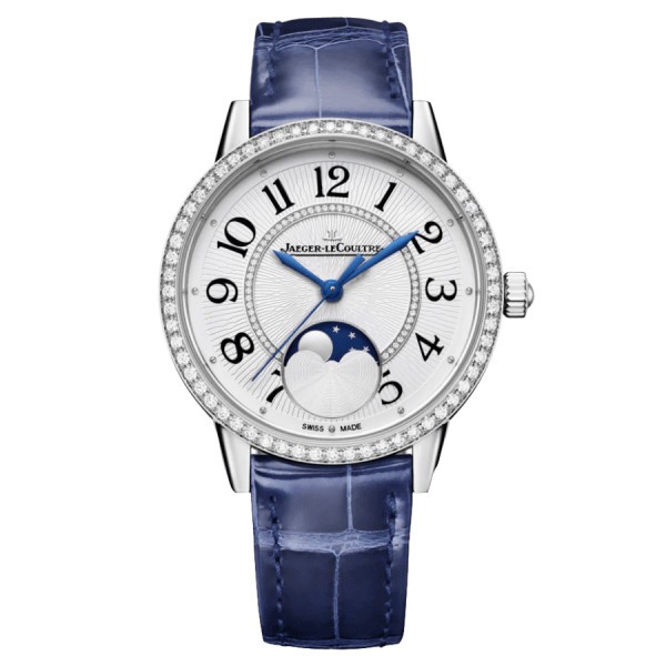Jaeger-LeCoultre Rendez-Vous Classic Moon automatic watch blue leather strap 34 mm 3578430