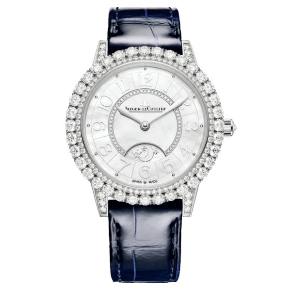 Montre Jaeger-LeCoultre Rendez-Vous Dazzling Night & Day Or Gris automatique lunette sertie bracelet cuir bleu 36 m 3433570