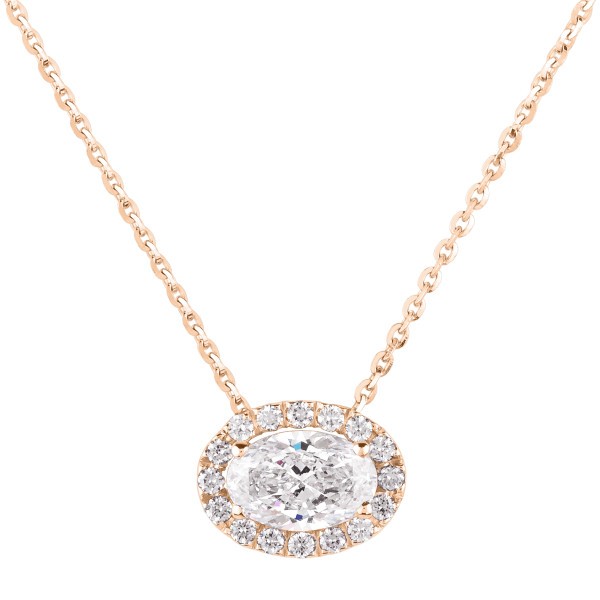 Collier Lepage Eléanor en or rose et diamants LEC16D6X4CR