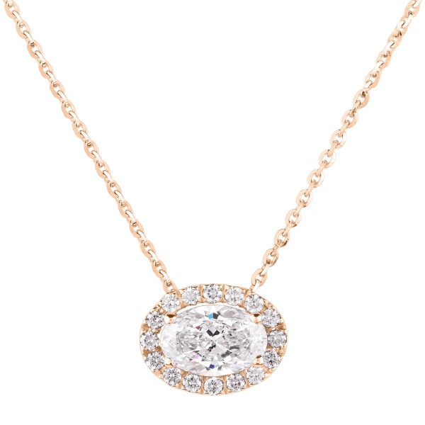 Necklace Lepage Eleanor in pink gold and diamonds