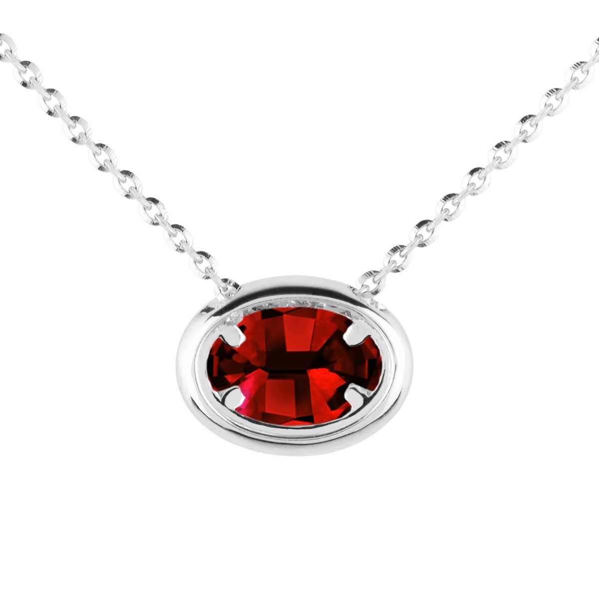 Collier Lepage Eléanor en or blanc, rubis et diamants LEC16R6X4CG