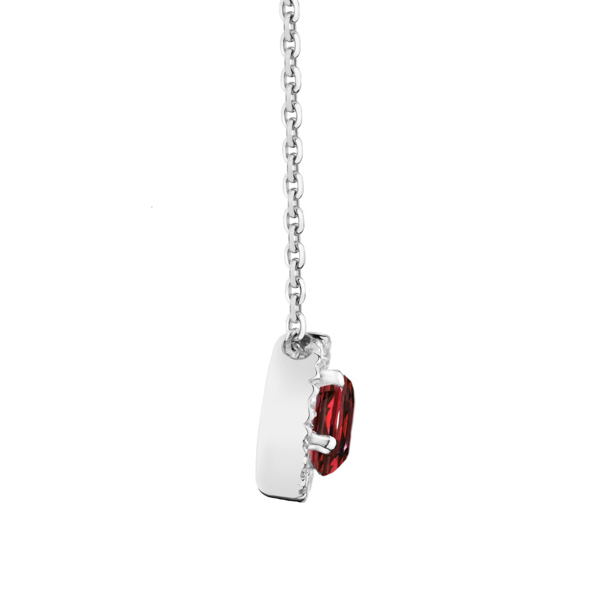 Collier Lepage Eléanor en or blanc, rubis et diamants LEC16R6X4CG