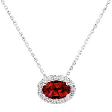 Collier Lepage Eléanor en or blanc, rubis et diamants LEC16R6X4CG