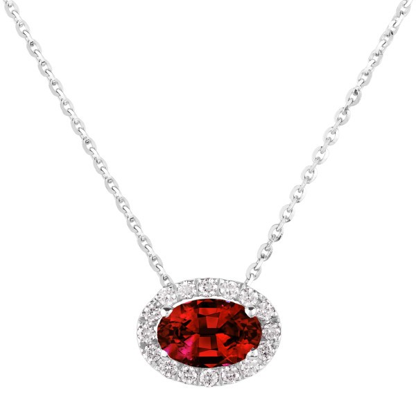 Necklace Lepage Eleanor in white gold, ruby and diamonds
