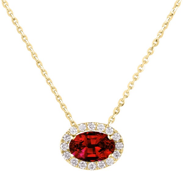 Necklace Lepage Eleanor in yellow gold, ruby and diamonds