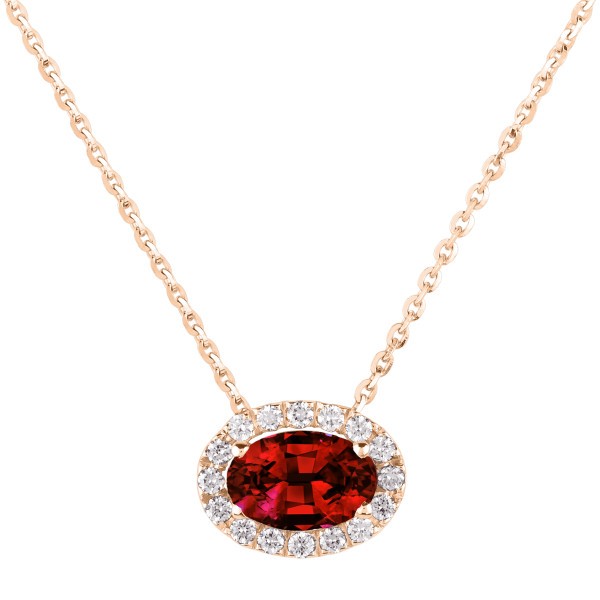 Necklace Lepage Eleanor in pink gold, ruby and diamonds
