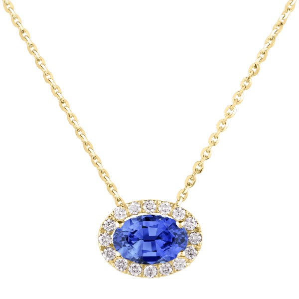 Necklace Lepage Eleanor in yellow gold, saphirre and diamonds