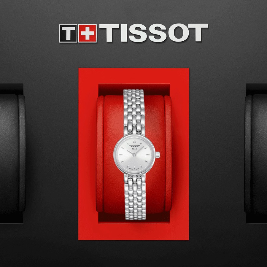 Montre Tissot T-Lady Lovely quartz cadran argent bracelet acier 19,5 mm